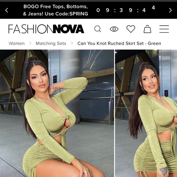 Fashion nova Can you knot ruched skirt set NWT still in plastic - Picture 4 of 4